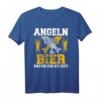 Angeln & Bier darum bin ich hier - Lustiges Angel & Bier T-Shirt für Angler, Fischer & Bootsangler, ideales Geschenk für Freunde & Familie