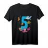 Kinder Geburtstags T-Shirt für 5 Jahre - Lustiges Meerestiere Design für Jungen und Mädchen zum Geburtstag, Kindergarten & Schule