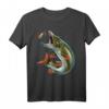 Angler T-Shirt mit Hecht beim Anbeißen - Perfektes Geschenk für Fischer zum Geburtstag, Weihnachten & Vatertag