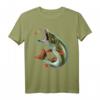 Angler T-Shirt mit Hecht beim Anbeißen - Perfektes Geschenk für Fischer zum Geburtstag, Weihnachten & Vatertag