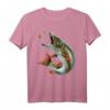 Angler T-Shirt mit Hecht beim Anbeißen - Perfektes Geschenk für Fischer zum Geburtstag, Weihnachten & Vatertag