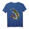 Angler T-Shirt mit Hecht beim Anbeißen - Perfektes Geschenk für Fischer zum Geburtstag, Weihnachten & Vatertag