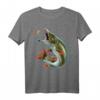 Angler T-Shirt mit Hecht beim Anbeißen - Perfektes Geschenk für Fischer zum Geburtstag, Weihnachten & Vatertag