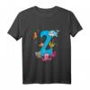 Kinder 2. Geburtstag Fische T-Shirt – Lustiges Meerestiere Geburtstagsoutfit für Jungen und Mädchen, tolles Geschenk für 2-Jährige