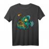 Kinder Cartoon Fisch I Seeteufel I Anglerfisch I Fischer T-Shirt – Perfektes Geschenk für Kindergeburtstag, Weihnachten & Kindertag