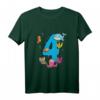 Kinder Geburtstags T-Shirt mit Fischen für 4 Jahre – Lustiges Meerestiere Outfit für Jungen und Mädchen zum Geburtstag, Kindergarten und Schule