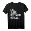 Angeln - Eat Sleep go fishing repeat Fisch T-Shirt – Perfekt für Angler, Fischer und Fischerei-Fans als Geschenk oder Freizeitoutfit