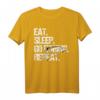 Angeln - Eat Sleep go fishing repeat Fisch T-Shirt – Perfekt für Angler, Fischer und Fischerei-Fans als Geschenk oder Freizeitoutfit