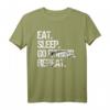 Angeln - Eat Sleep go fishing repeat Fisch T-Shirt – Perfekt für Angler, Fischer und Fischerei-Fans als Geschenk oder Freizeitoutfit