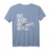 Angeln - Eat Sleep go fishing repeat Fisch T-Shirt – Perfekt für Angler, Fischer und Fischerei-Fans als Geschenk oder Freizeitoutfit
