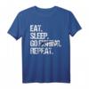 Angeln - Eat Sleep go fishing repeat Fisch T-Shirt – Perfekt für Angler, Fischer und Fischerei-Fans als Geschenk oder Freizeitoutfit