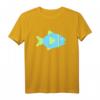 Fisch T-Shirt für Fischer & Angler – Angler-Silhouette in Blau und Grün, Klassisch geschnitten, Perfekt für Hobbyangler am Wasser