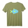 Fisch T-Shirt für Fischer & Angler – Angler-Silhouette in Blau und Grün, Klassisch geschnitten, Perfekt für Hobbyangler am Wasser
