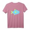 Fisch T-Shirt für Fischer & Angler – Angler-Silhouette in Blau und Grün, Klassisch geschnitten, Perfekt für Hobbyangler am Wasser