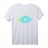 Fisch T-Shirt für Fischer & Angler – Angler-Silhouette in Blau und Grün, Klassisch geschnitten, Perfekt für Hobbyangler am Wasser