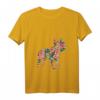 Französische Bulldogge Blume Floral Frenchie Hund Silhouette T-Shirt mit V-Ausschnitt – Perfekt für Hundeliebhaber, Sommer & Urlaub
