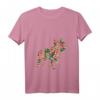 Französische Bulldogge Blume Floral Frenchie Hund Silhouette T-Shirt mit V-Ausschnitt – Perfekt für Hundeliebhaber, Sommer & Urlaub