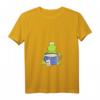 Damen V-Ausschnitt T-Shirt mit Frosch in Teetasse – Lustiges Comic Style Tee für Teeliebhaber, Kinder & Froschfans