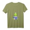Damen V-Ausschnitt T-Shirt mit Frosch in Teetasse – Lustiges Comic Style Tee für Teeliebhaber, Kinder & Froschfans
