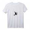 Damen cooles Frosch Silhouette T-Shirt mit V-Ausschnitt - Lustiges Geschenk für Familie, Geburtstag, Weihnachten, Vatertag & Muttertag