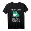 Damen Just A Girl Who Loves Frogs T-Shirt – Lustiges Frosch Kleidungsstück & Geschenk für Froschliebhaber, Kinder & Naturfreunde