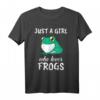 Damen Just A Girl Who Loves Frogs T-Shirt – Lustiges Frosch Kleidungsstück & Geschenk für Froschliebhaber, Kinder & Naturfreunde