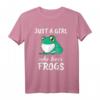 Damen Just A Girl Who Loves Frogs T-Shirt – Lustiges Frosch Kleidungsstück & Geschenk für Froschliebhaber, Kinder & Naturfreunde