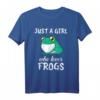 Damen Just A Girl Who Loves Frogs T-Shirt – Lustiges Frosch Kleidungsstück & Geschenk für Froschliebhaber, Kinder & Naturfreunde