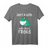 Damen Just A Girl Who Loves Frogs T-Shirt – Lustiges Frosch Kleidungsstück & Geschenk für Froschliebhaber, Kinder & Naturfreunde