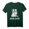 Game Over Pistole Fußfessel - Humorvolles Junggesellenabschied & Hochzeits-T-Shirt für Bräutigam & Ehemann mit Sarkasmus
