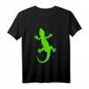 Grünes Gecko Iguana T-Shirt – Exotisches Tiermotiv, Klassisch geschnitten, doppelt genähter Saum