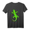 Grünes Gecko Iguana T-Shirt – Exotisches Tiermotiv, Klassisch geschnitten, doppelt genähter Saum