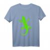 Grünes Gecko Iguana T-Shirt – Exotisches Tiermotiv, Klassisch geschnitten, doppelt genähter Saum