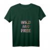 Damen Leoparden Muster Wild And Free Leo Style T-Shirt mit V-Ausschnitt – Perfekt für Festival, Urlaub & als Geschenk für Töchter, Mütter & Freundinnen