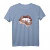 Gepard Animal Print Sexy Kussmund Leopardenmuster Lippen T-Shirt – Trendiges Tiermuster für Modebewusste & perfekte Geschenkidee
