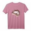 Gepard Animal Print Sexy Kussmund Leopardenmuster Lippen T-Shirt – Trendiges Tiermuster für Modebewusste & perfekte Geschenkidee