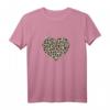 Gepard Muster Herz T-Shirt mit Leopard, Jaguar & Wildkatzen-Design – Perfektes Geschenk für Tierliebhaberinnen und Safari-Fans