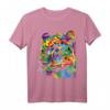 Buntes Leopard gepard Geometrisches Fauna Pop Art T-Shirt - Trendiges Tiermotiv für Mode- und Kunstliebhaber