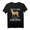 Damen Just A Girl Who Loves Cheetahs Geschenk - Lustiges Gepard T-Shirt für Tierliebhaberinnen, Geburtstags- & Weihnachtsgeschenk