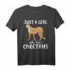 Damen Just A Girl Who Loves Cheetahs Geschenk - Lustiges Gepard T-Shirt für Tierliebhaberinnen, Geburtstags- & Weihnachtsgeschenk