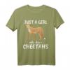 Damen Just A Girl Who Loves Cheetahs Geschenk - Lustiges Gepard T-Shirt für Tierliebhaberinnen, Geburtstags- & Weihnachtsgeschenk