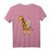 Faultier reitet auf Giraffe T-Shirt für Kinder - Niedliches Cartoon Tiermotiv für Mädchen und Jungen, ideales Geschenk für Giraffen- und Faultierfans