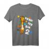 Kinder Geburtstagsshirt 2. Jahre Mädchen und Junge mit Giraffenmotiv - Perfektes Geschenk für den 2. Geburtstag