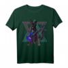 Schwarze Katze spielt die E-Gitarre T-Shirt – Retro 80er/90er Jahre Rock-Design für Katzen- und Musikfans