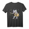 Katze Gitarre T-Shirt – Perfektes Geburtstagsgeschenk für Gitarristen, Musiker & Musikliebhaber