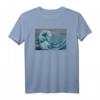 Hokusai trifft Fibonacci, Goldener Schnitt #2 T-Shirt – Kunstvolles Design mit Welle und Spirale für Kunst- & Wissenschaftsliebhaber