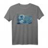 Hokusai trifft Fibonacci, Goldener Schnitt #2 T-Shirt – Kunstvolles Design mit Welle und Spirale für Kunst- & Wissenschaftsliebhaber