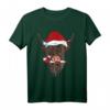 Weihnachten Schottisches Hochlandrind Kuh T-Shirt mit Weihnachtsmütze und Zuckerstange – Festliches Tiermotiv für Tier- und Weihnachtsliebhaber