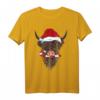 Weihnachten Schottisches Hochlandrind Kuh T-Shirt mit Weihnachtsmütze und Zuckerstange – Festliches Tiermotiv für Tier- und Weihnachtsliebhaber