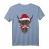 Weihnachten Schottisches Hochlandrind Kuh T-Shirt mit Weihnachtsmütze und Zuckerstange – Festliches Tiermotiv für Tier- und Weihnachtsliebhaber